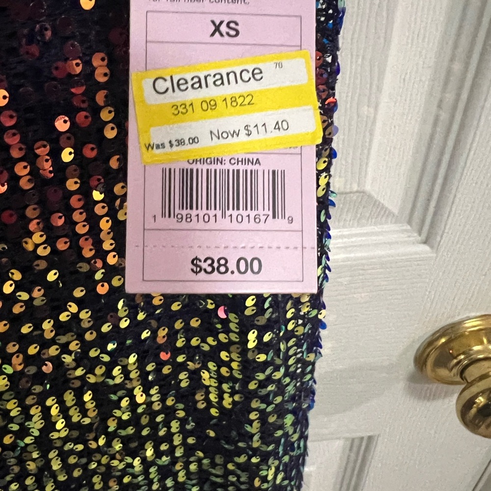 4) 🔵 Women's Open Work Sequin Midi Dress - Wild Fable™ Navy Blue XS NWT - Picture 6 of 7